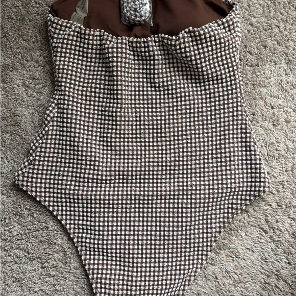 Abercrombie & Fitch Brown and White Patterned swimsuit - Picture 2 of 3